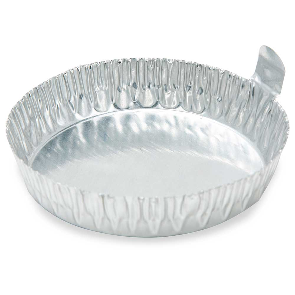 Aluminum Dish, 76mm, 2.0g (80mL), Crimped Side with Tab, 100/Pack, 10 Packs/Carton — Qty/Unit: 100