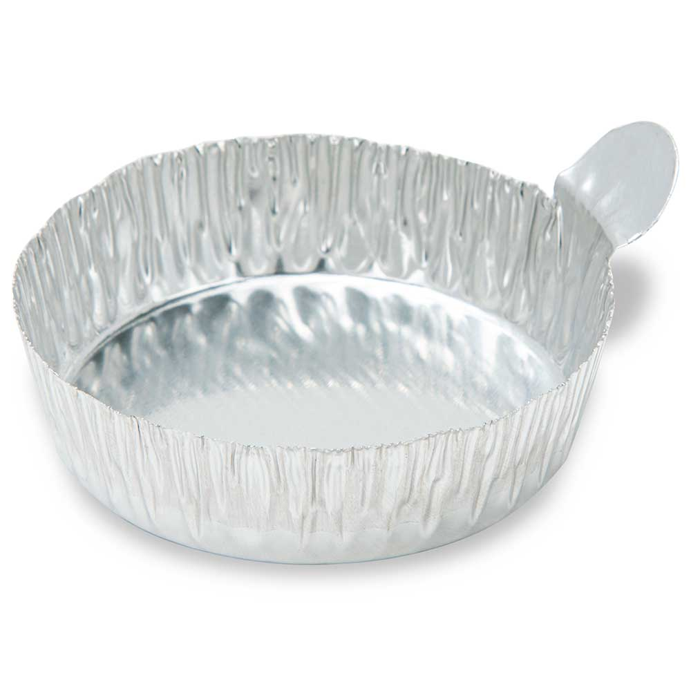 Aluminum Dish, 50mm, 1.0g (20mL), Crimped Side with Tab, 100/Pack, 10 Packs/Carton — Qty/Unit: 100