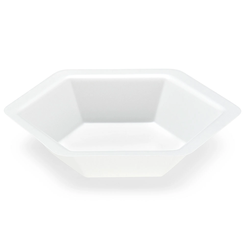 Weighing Boat, Plastic, Hexagonal, Antistatic, PS, White, Small, 20mL — Qty/Unit: 500