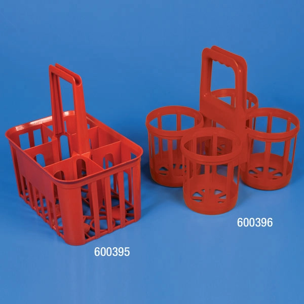 Bottle Carrier, 6 Position, for up to 95mm Wide Bottles, HDPE, Red — Qty/Unit: 1