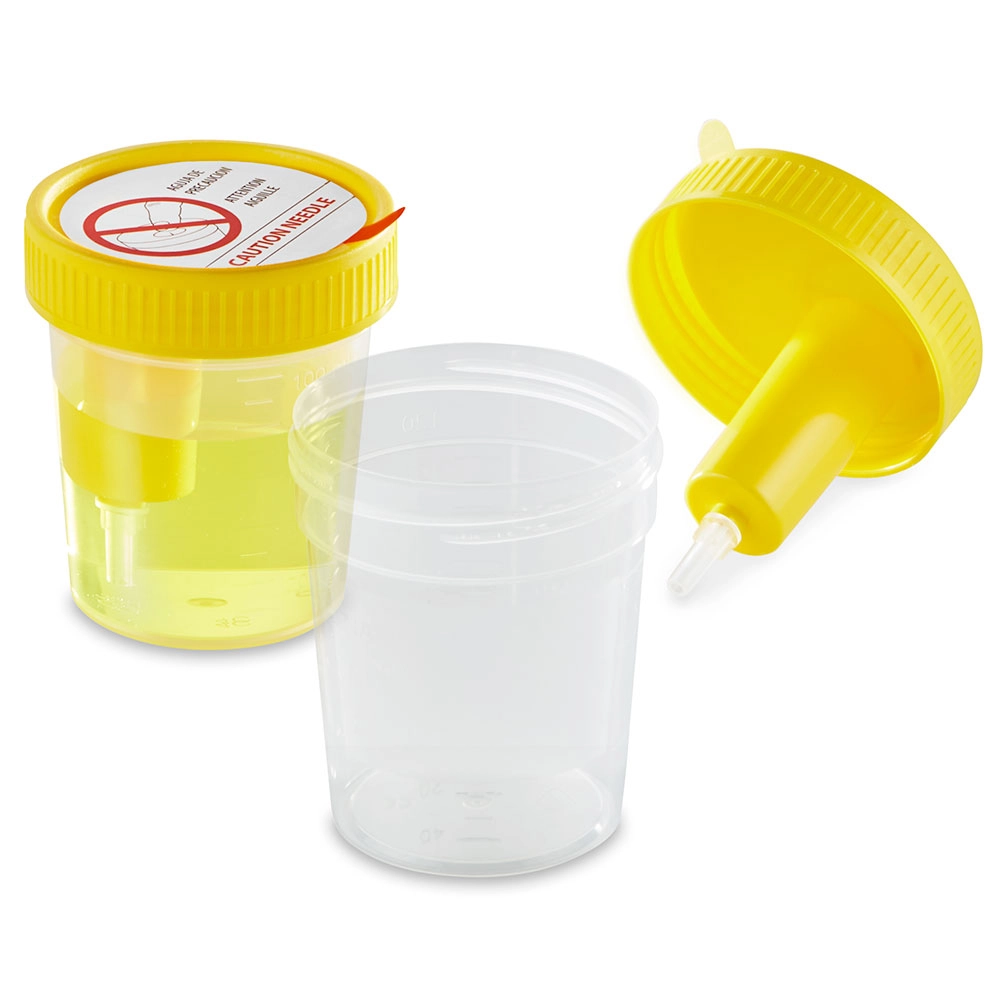 TransferTop Urine Collection Cup with Integrated Transfer Device, 4oz (120mL), Graduated to 100mL, STERILE, Bulk — Qty/Unit: 300