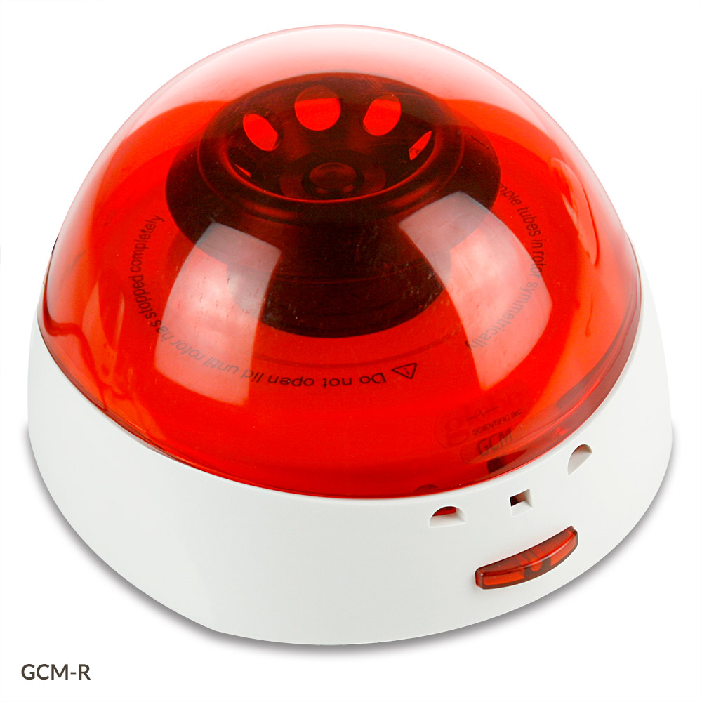 Centrifuge, Mini, 8-Place, 7000rpm Fixed Speed, 120v, 60Hz, US Plug, Red Lid (Includes: 8-Place Rotor for 1.5mL/2.0mL Tubes, 2 x 8 Place Rotor for PCR Tubes/Strips and both Sleeves) — Qty/Unit: 1