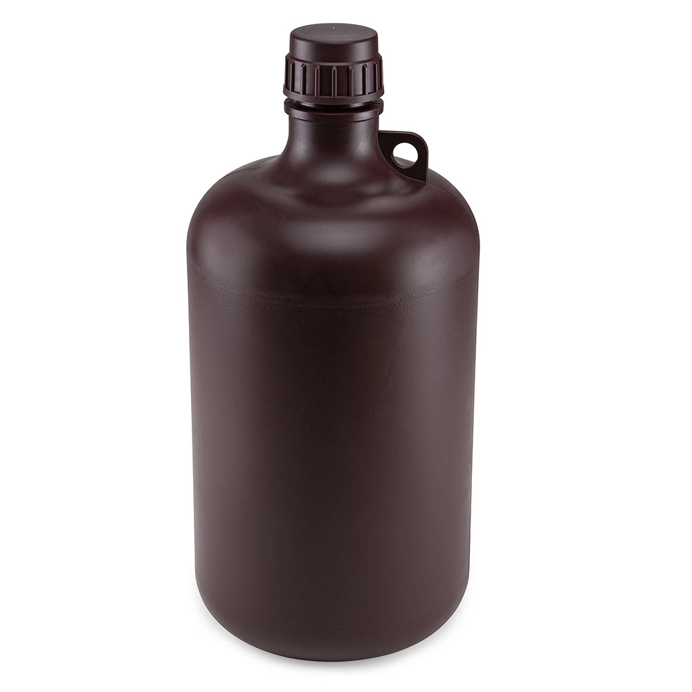 Bottle, Narrow Mouth, Amber PP Bottle, Attached PP Screw Cap, 8 Litres (2 Gallons) — Qty/Unit: 1