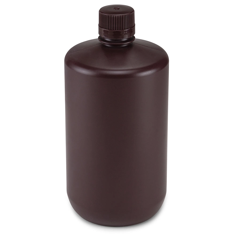 Bottle, Narrow Mouth, Amber PP Bottle, Attached PP Screw Cap, 2 Litres (0.5 Gallons) — Qty/Unit: 1