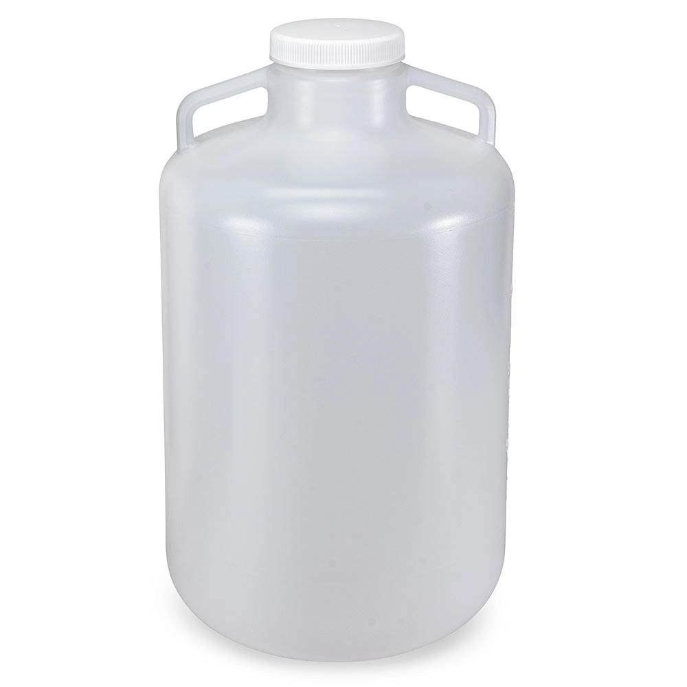 Carboy, Round with Handles, Heavy Duty PP, White PP Screwcap, 20 Liter, Molded Graduations, Autoclavable — Qty/Unit: 1