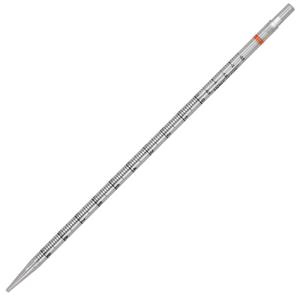 10mL, Serological Pipette, Diamond® Essentials™, PS, Standard Tip, 345mm, STERILE, Orange Striped, Individually Wrapped