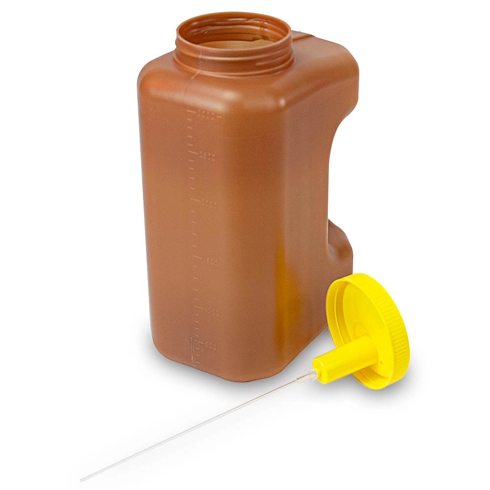 Container, 24 Hour Urine Collection, 3000mL (3 Liter), Affixed TransferTop Screwcap, Amber — Qty/Unit: 30