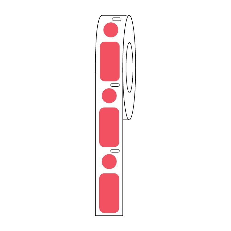 Label/Dot Combo Roll, Cryo, Direct Thermal, 24x13mm & 9.5mm Dot, for 1.5mL Tubes, Red — Qty/Unit: 500