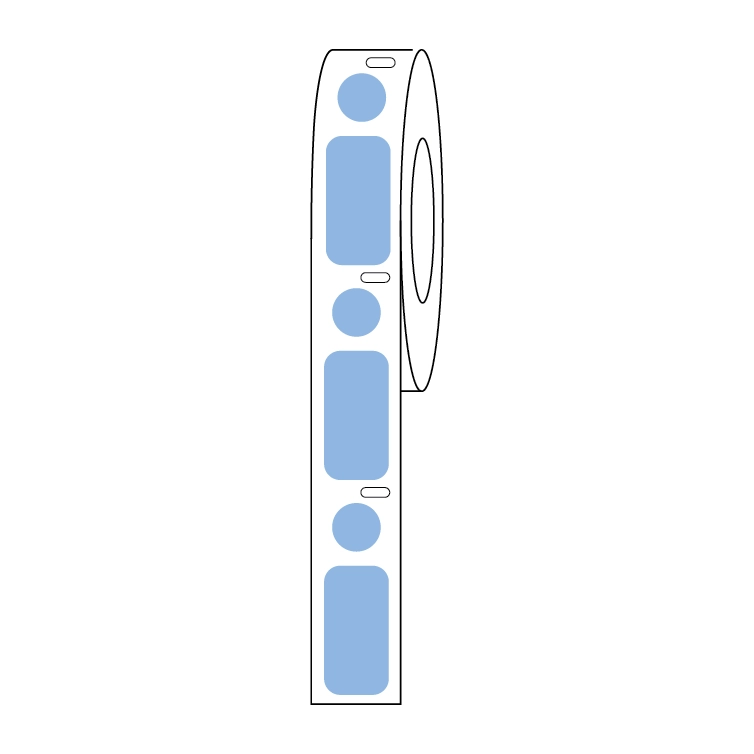 Label/Dot Combo Roll, Cryo, Direct Thermal, 24x13mm & 9.5mm Dot, for 1.5mL Tubes, Blue — Qty/Unit: 500