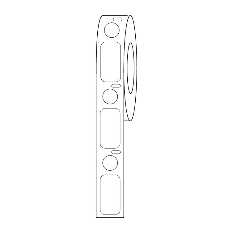 Label/Dot Combo Roll, Cryo, Direct Thermal, 24x13mm & 9.5mm Dot, for 1.5mL Tubes, White — Qty/Unit: 500