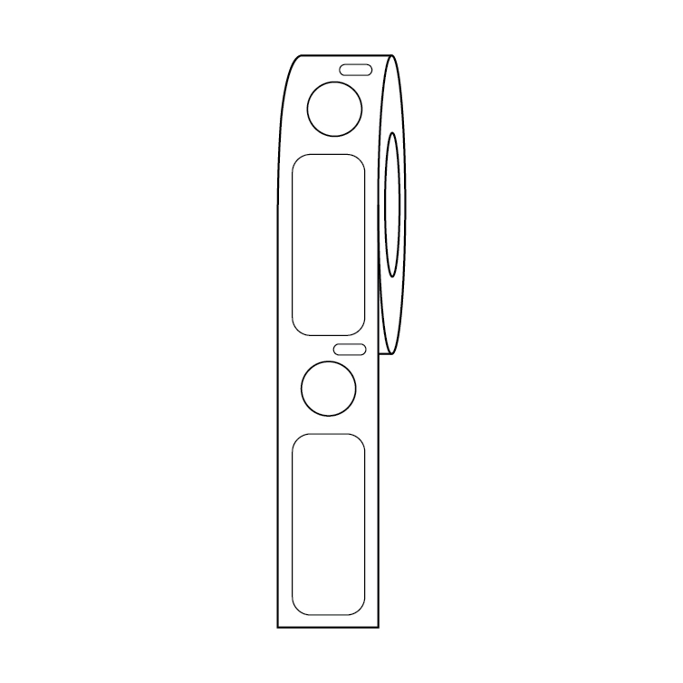 Label/Dot Combo Roll, Cryo, Direct Thermal, 33x13mm & 9.5mm Dot, for 2.0mL Tubes, White — Qty/Unit: 500