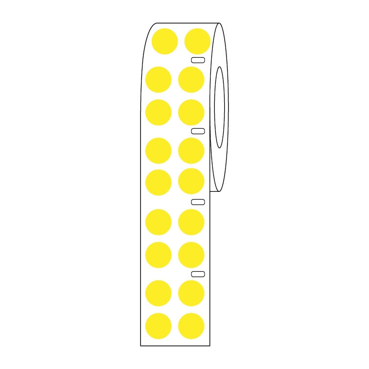 Label Roll, Cryo, Direct Thermal, 13mm Dots, for 2.0mL Tubes, Yellow — Qty/Unit: 4000