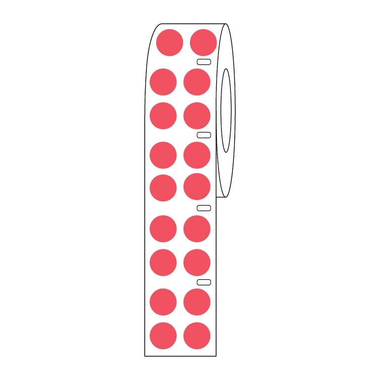 Label Roll, Cryo, Direct Thermal, 13mm Dots, for 2.0mL Tubes, Red — Qty/Unit: 4000