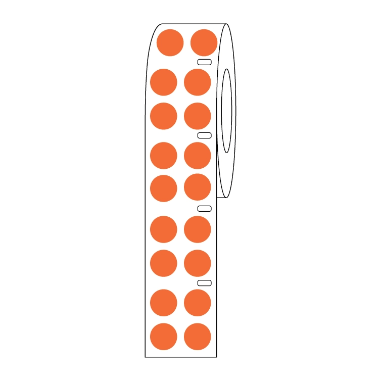 Label Roll, Cryo, Direct Thermal, 13mm Dots, for 2.0mL Tubes, Orange — Qty/Unit: 4000