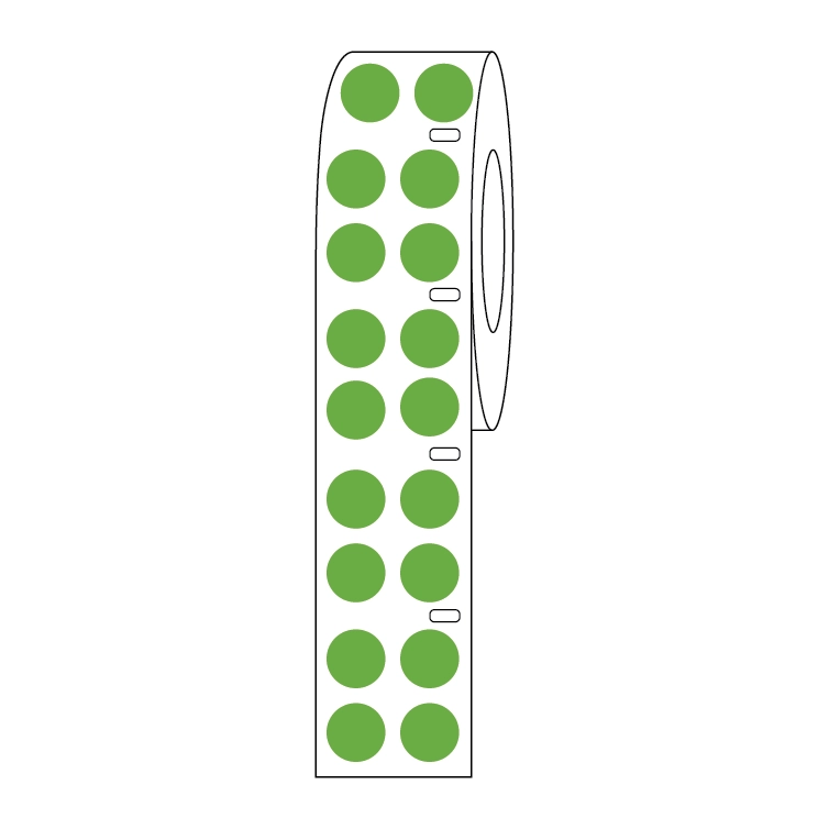 Label Roll, Cryo, Direct Thermal, 13mm Dots, for 2.0mL Tubes, Green — Qty/Unit: 4000