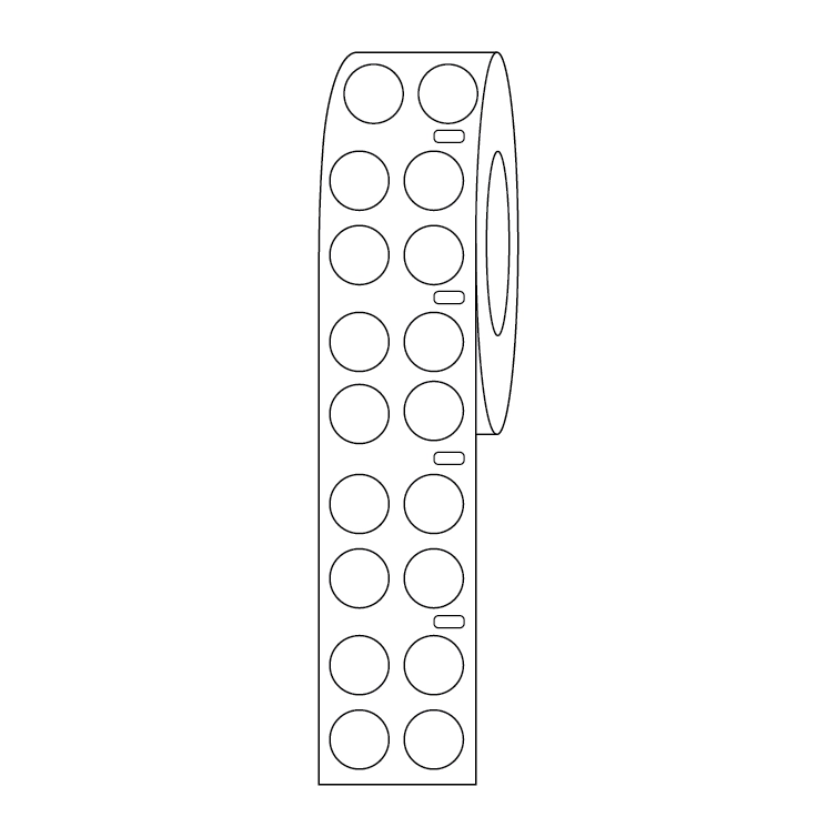 Label Roll, Cryo, Direct Thermal, 13mm Dots, for 2.0mL Tubes, White — Qty/Unit: 4000