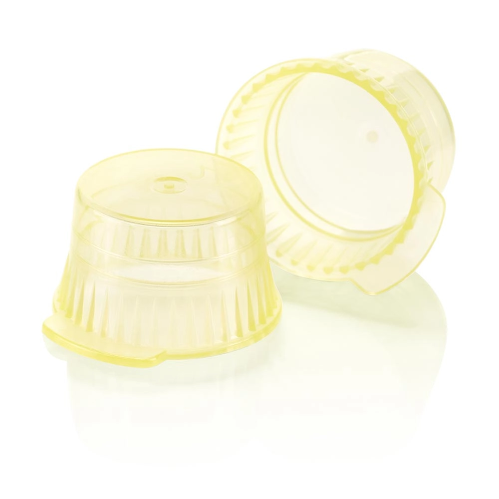 Snap Cap, Translucent Yellow, PE, for 13mm Glass and Evacuated Tubes and 12mm Plastic Test Tubes — Qty/Unit: 1000