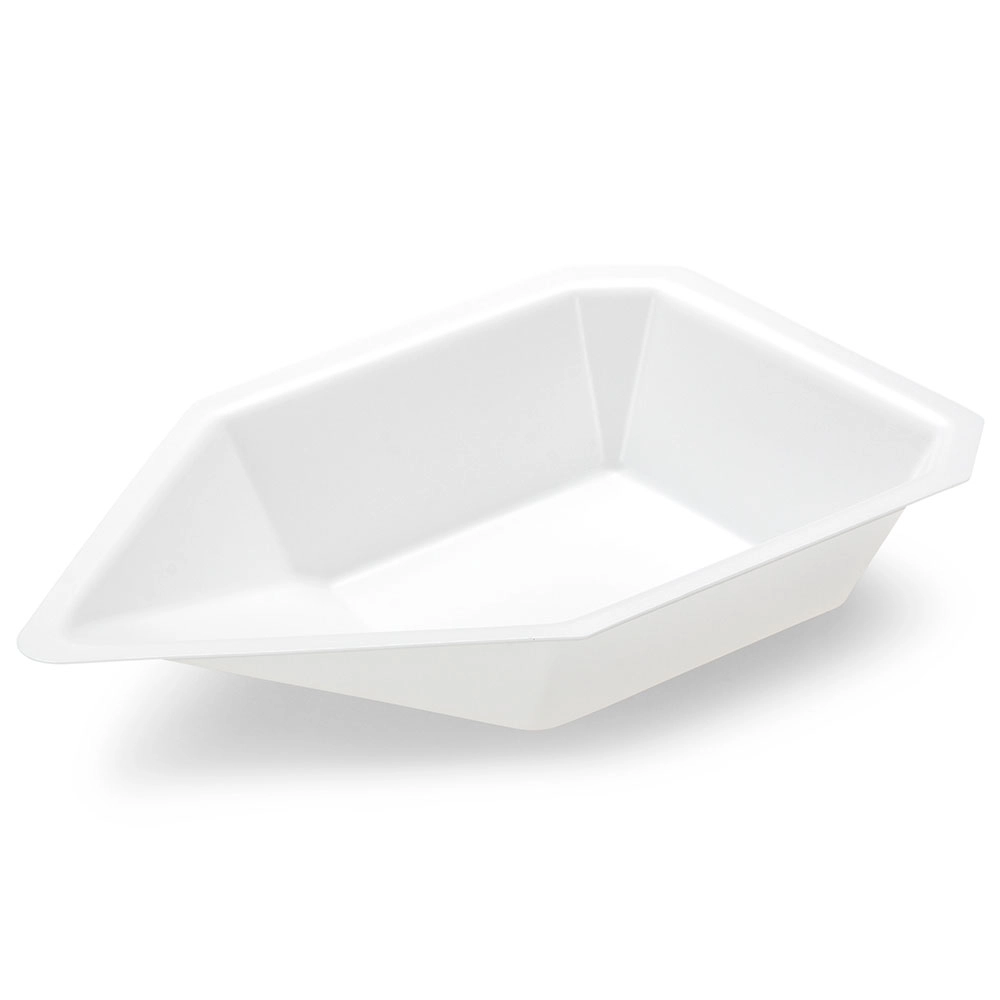 Weighing Boat Vessel, Plastic, with Pour Spout, Antistatic, PS, White/Natural, 240mL — Qty/Unit: 250