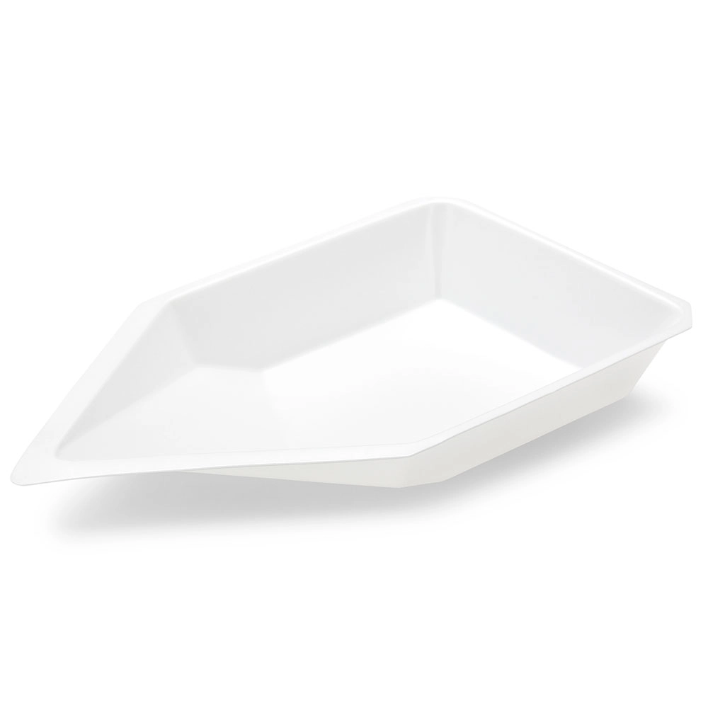 Weighing Boat Vessel, Plastic, with Pour Spout, Antistatic, PS, White/Natural, 120mL — Qty/Unit: 250