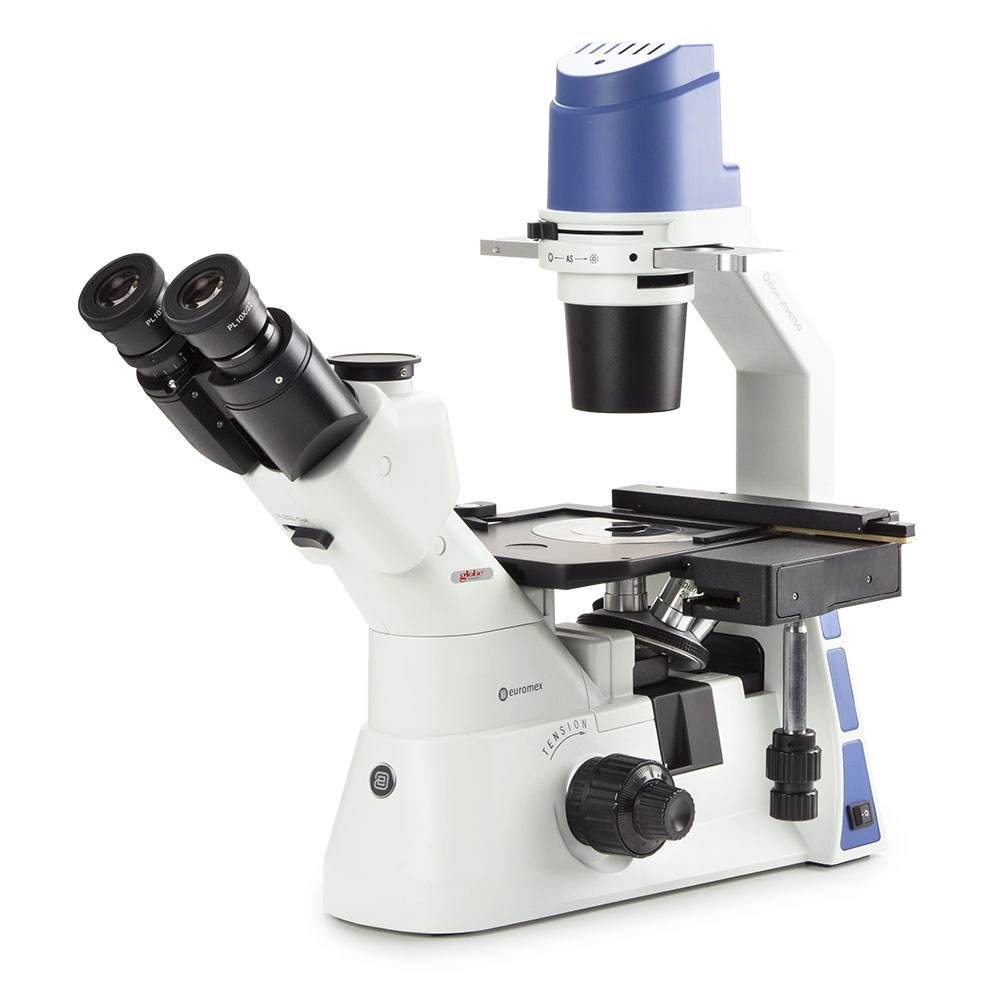 Inverted trinocular microscope with mechanical stage PLPH 10/20/40x, 5W LED and with transportation box — Qty/Unit: 1