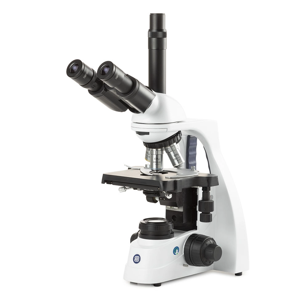 bScope trinocular microscope, HWF 10x/20mm eyepieces and quintuple nosepiece with E-plan EPLI 4/10/S40/S100x oil infinity corrected IOS objectives, 131 x 152/197mm stage with integrated mechanical 75 x 36mm rackless X-Y stage. 3W NeoLED™ Köhler illumination and integrated power supply. Supplied without rechargeable batteries — Qty/Unit: 1