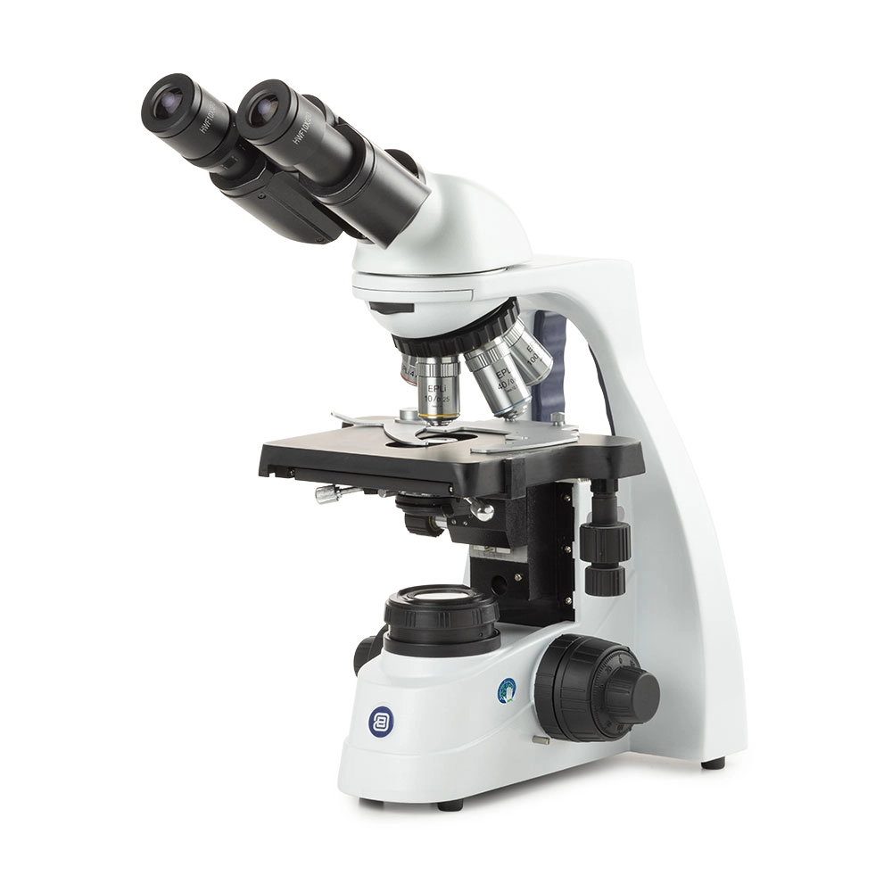 bScope binocular microscope, HWF 10x/20mm eyepieces and quintuple nosepiece with E-plan EPLI 4/10/S40/S100x oil infinity corrected IOS objectives, 131 x 152/197mm stage with integrated mechanical 75 x 36mm rackless X-Y stage. 3W NeoLED™ Köhler illumination and integrated power supply. Supplied without rechargeable batteries — Qty/Unit: 1