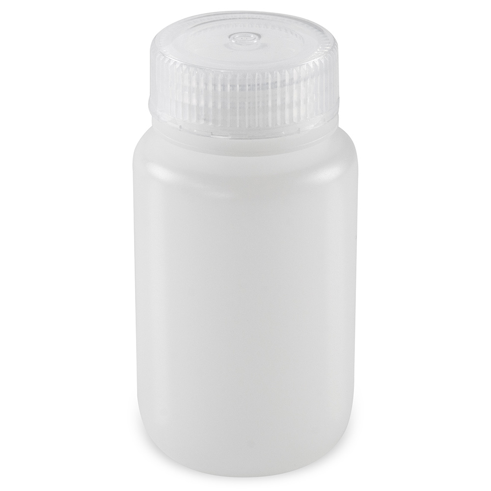 Bottle, Wide Mouth, Round, HDPE with PP Closure, 125mL, Bulk Packed with Bottles and Caps Bagged Separately, 500/Case — Qty/Unit: 500