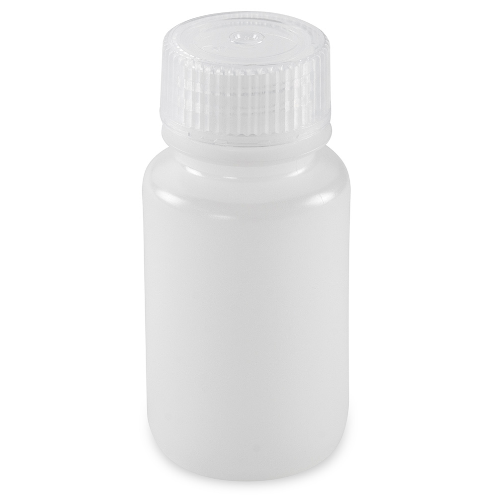 Bottle, Wide Mouth, Round, HDPE with PP Closure, 60mL, Bulk Packed with Bottles and Caps Bagged Separately, 1000/Case — Qty/Unit: 1000