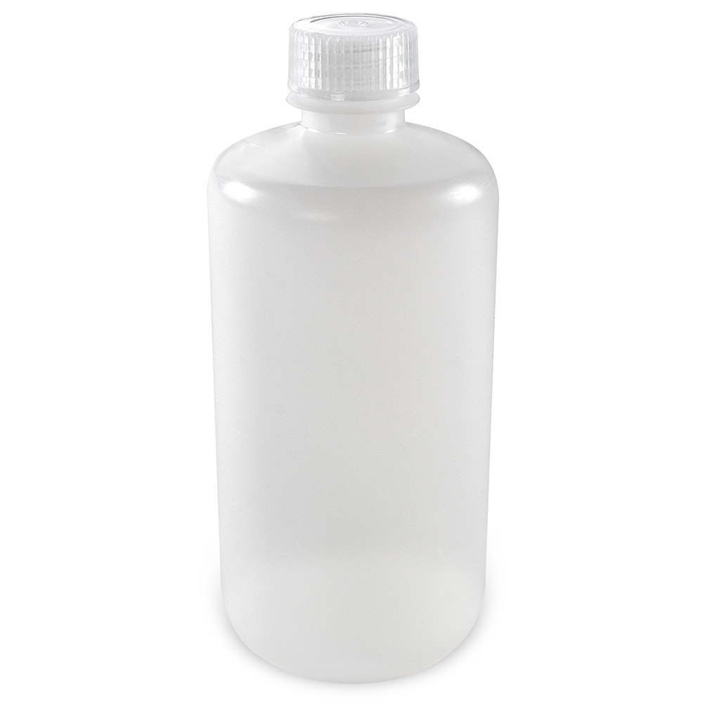 Bottle, Narrow Mouth, Boston Round, HDPE with PP Closure, 500mL, Bulk Packed with Bottles and Caps Bagged Separately, 125/Case — Qty/Unit: 125