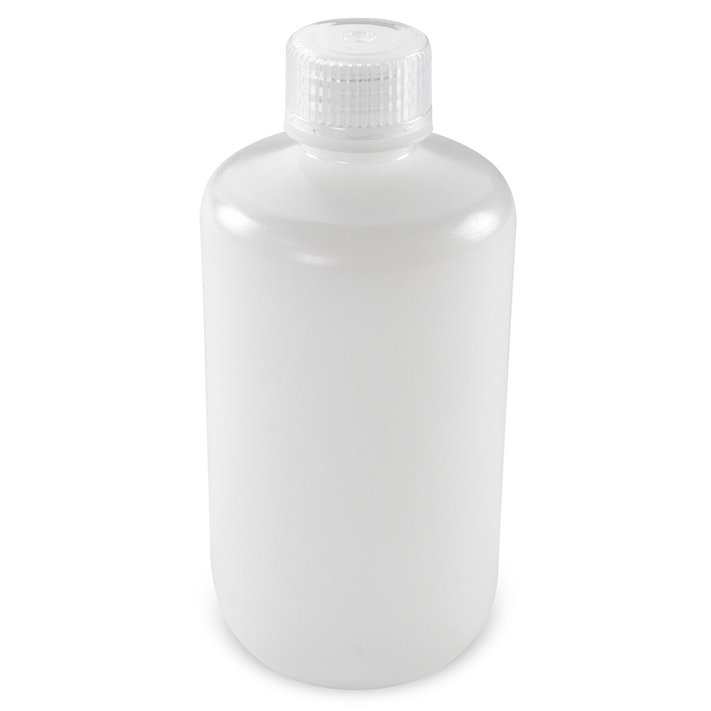 Bottle, Narrow Mouth, Boston Round, HDPE with PP Closure, 250mL, Bulk Packed with Bottles and Caps Bagged Separately, 250/Case — Qty/Unit: 250