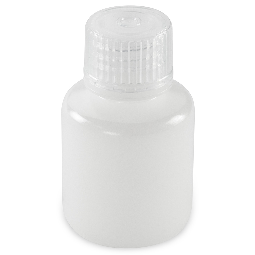 Bottle, Narrow Mouth, Boston Round, HDPE with PP Closure, 30mL, Bulk Packed with Bottles and Caps Bagged Separately, 1000/Case — Qty/Unit: 1000