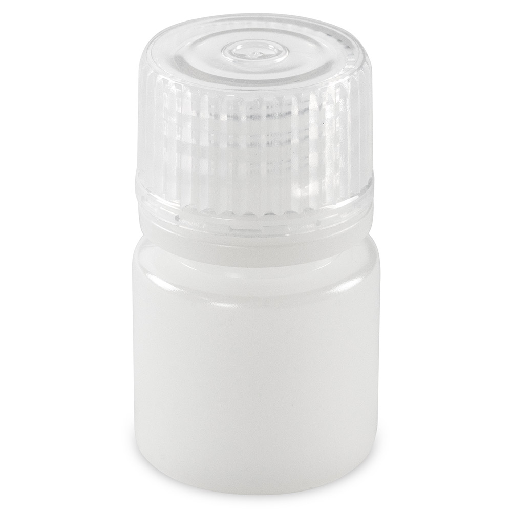 Bottle, Narrow Mouth, Boston Round, HDPE with PP Closure, 8mL, Bulk Packed with Bottles and Caps Bagged Separately, 2000/Case — Qty/Unit: 2000