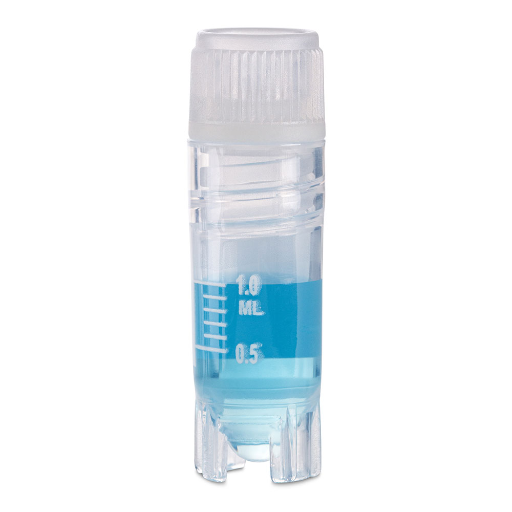 Cryogenic Vials, 1.0ml, Sterile, Internal Threads, Attached Screwcap with O-ring seal, CB, SS, PG, WS — Qty/Unit: 500