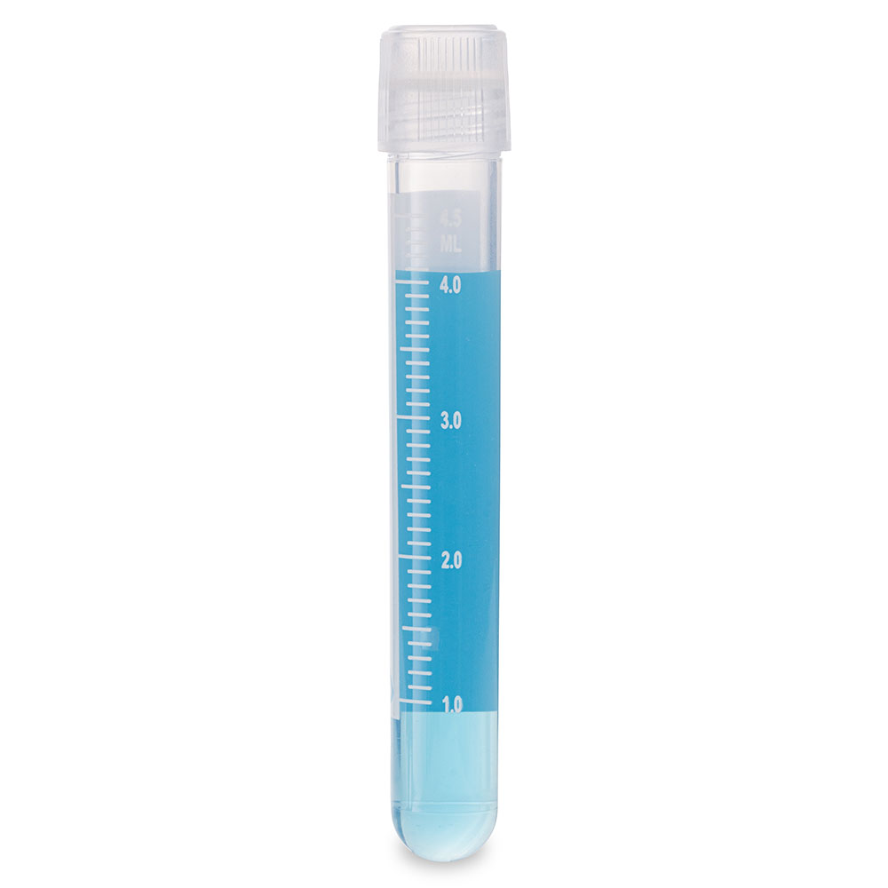 Cryogenic Vials, 5.0ml, Sterile, External Threads, Attached Screwcap with O-ring seal, RB, PG, WS — Qty/Unit: 500