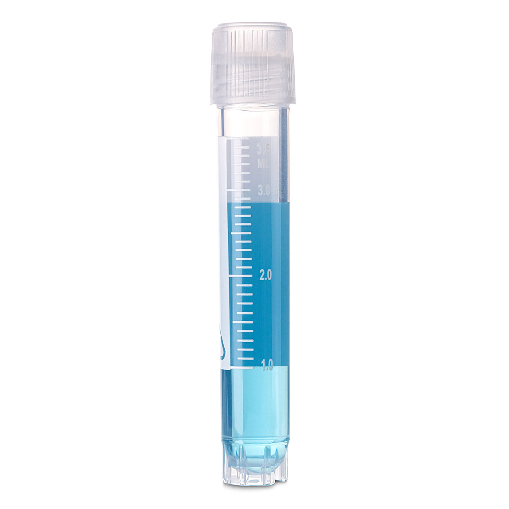 Cryogenic Vials, 4.0ml, Sterile, External Threads, Attached Screwcap with O-ring seal, RB, SS, PG, WS — Qty/Unit: 500