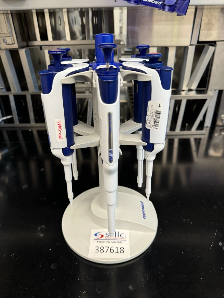 Rainin Pipet-Lite XLS Single Channel Pipettes w/ Eppendorf stand - Quantity 6