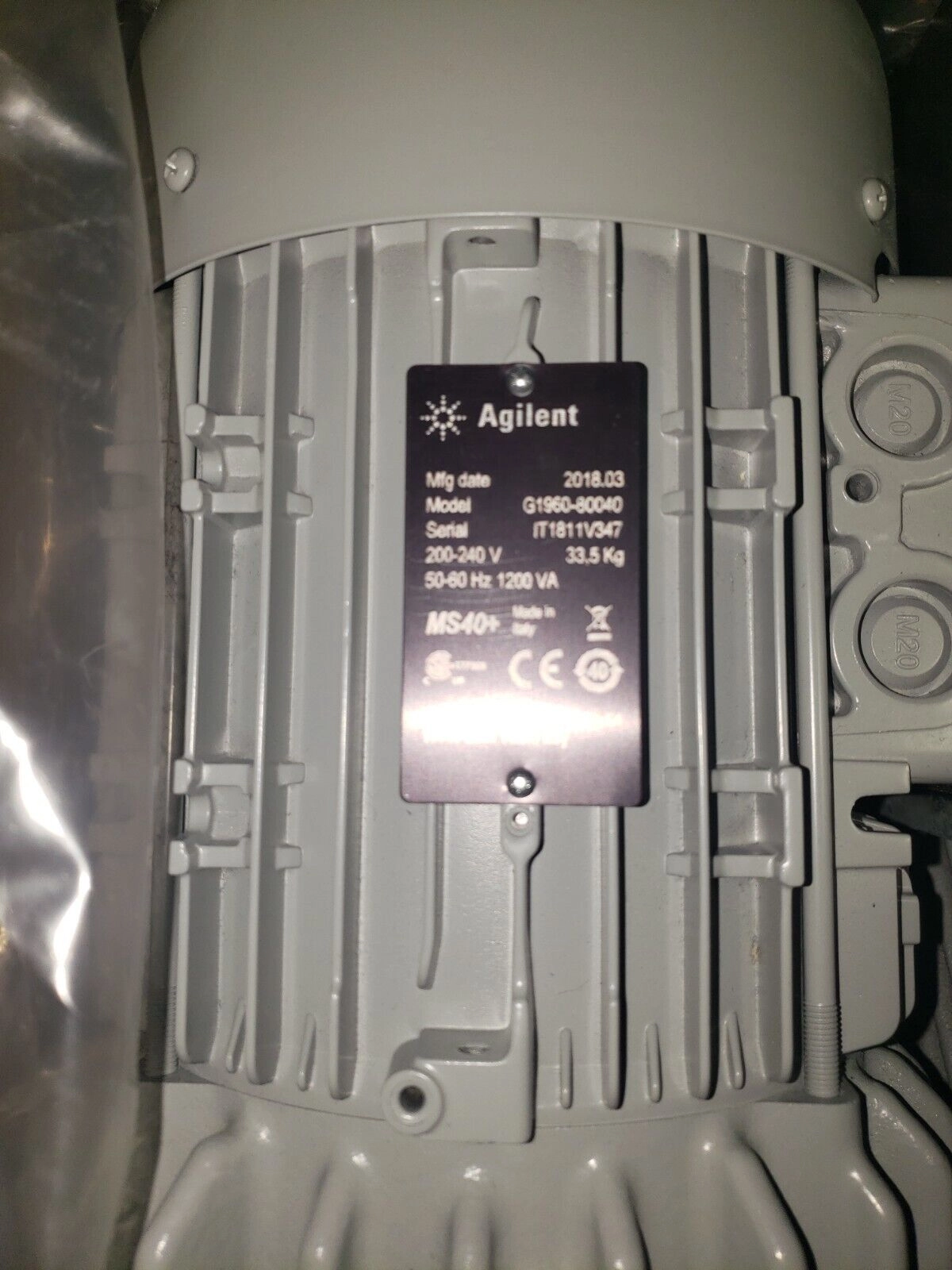 Agilent MS40+ Vacuum Pump Model:G1960-80040, 200-2