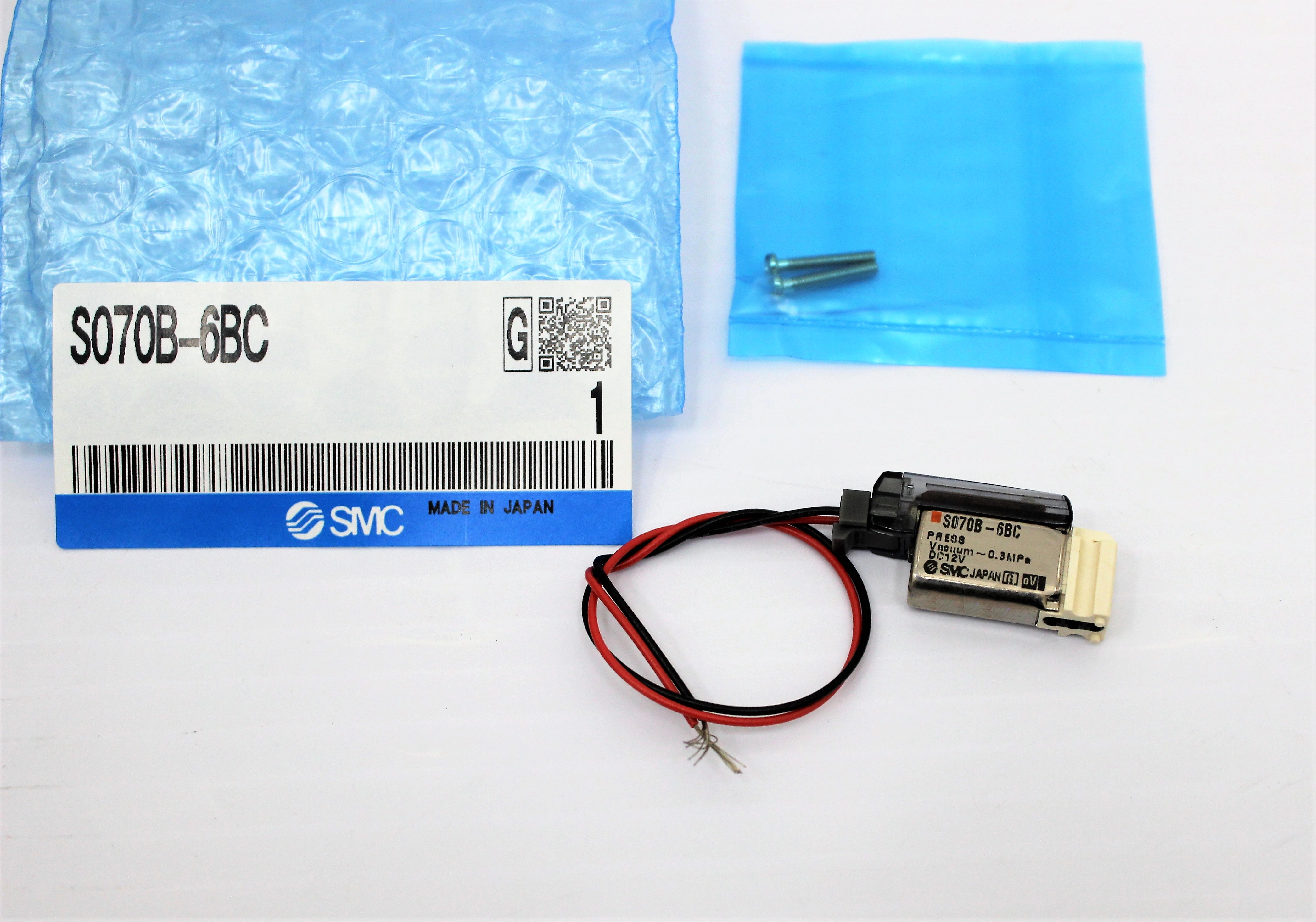 SMC S070B-6BC 3 Port Solenoid Valve, Series S070, 12VDC, Base Mounted, New Lot:233357 - 2078129450