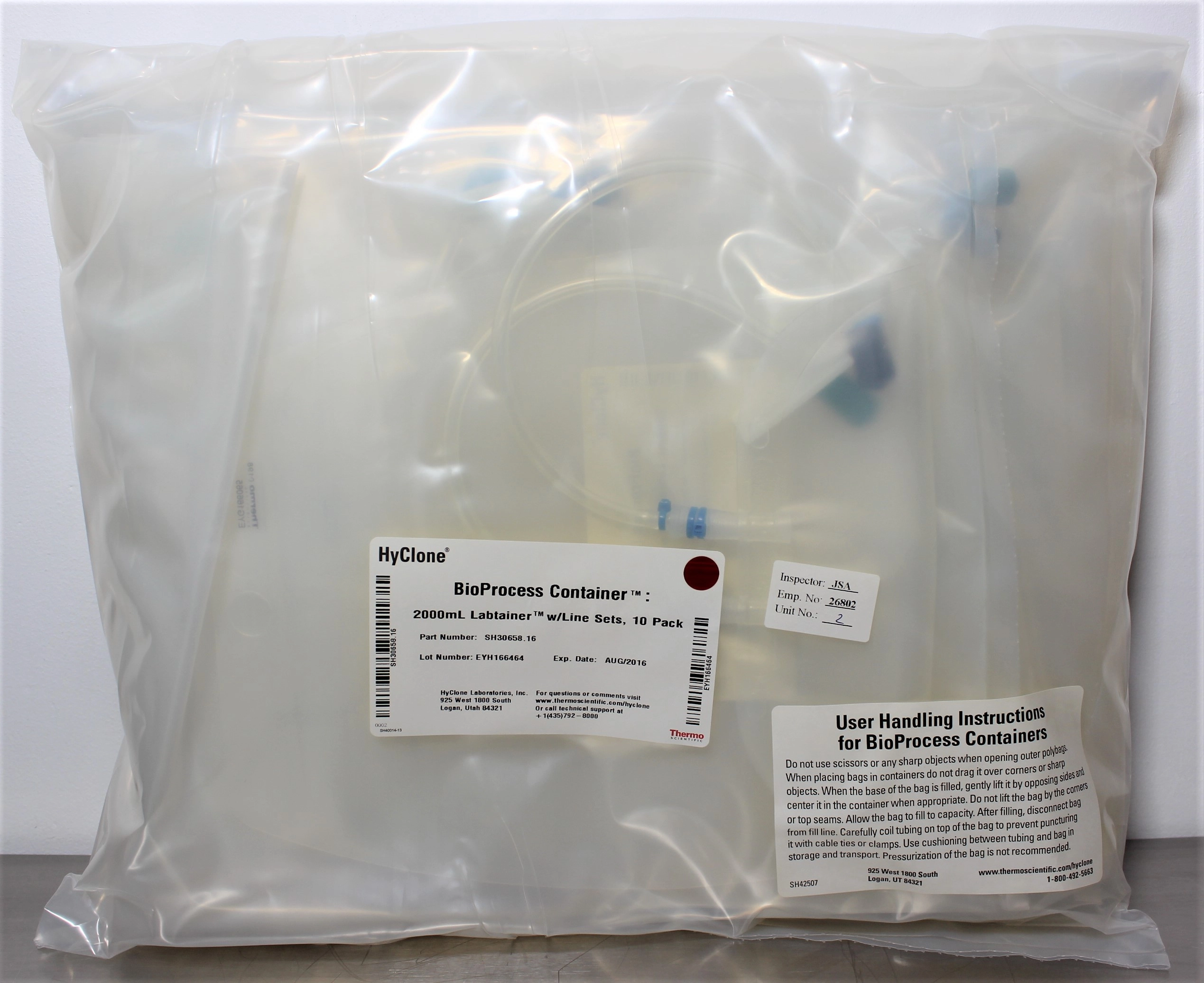 Thermo Scientific Hyclone BioProcess Container 2000mL Labtainer SH30658.16 - 2008554664