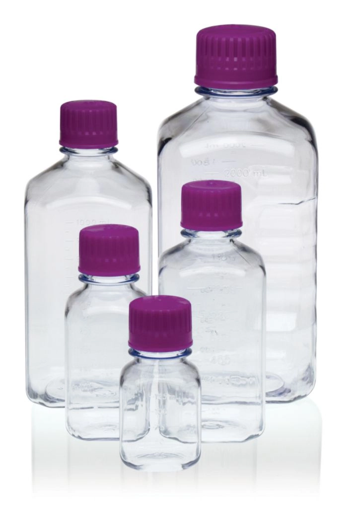 VWR Square/ Octagonal Media Bottle Autoclavable & Clear, 1000ml (Box of 48/CS) - 3376194