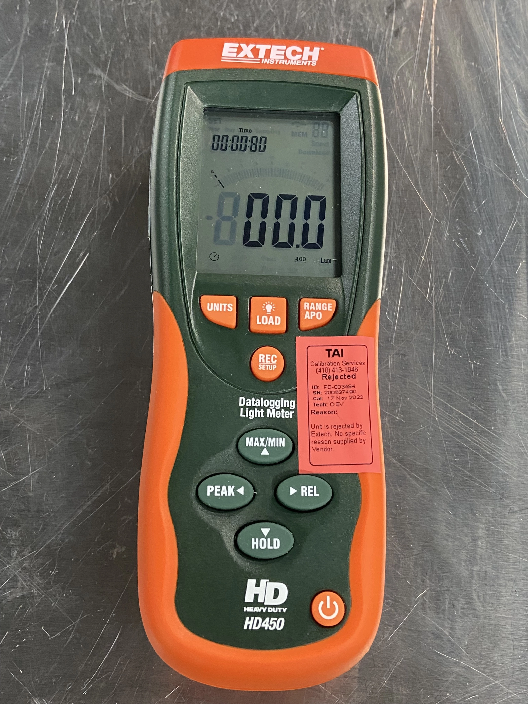 Extech Heavy Duty Datalogging Light Meter HD450 - 2025966857