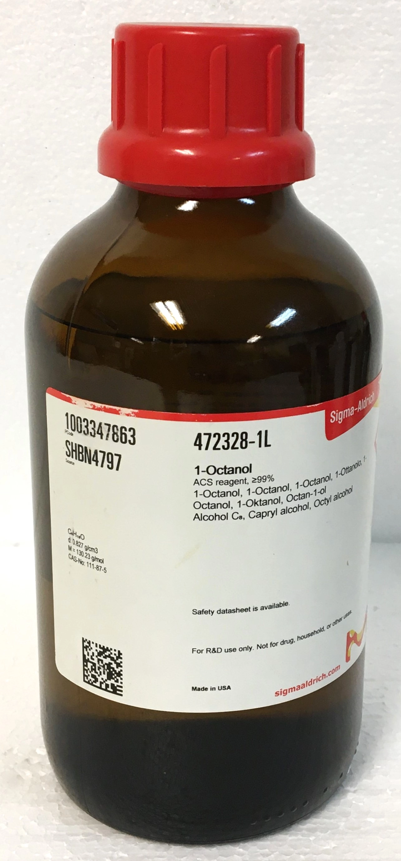 Sigma-Aldrich 472328-1L 1-Octanol - &ge;99% (1000mL)