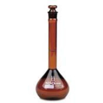 Bellco Amber Volumetric Flask, 200mL To Contain, 4/Case 2526-00200