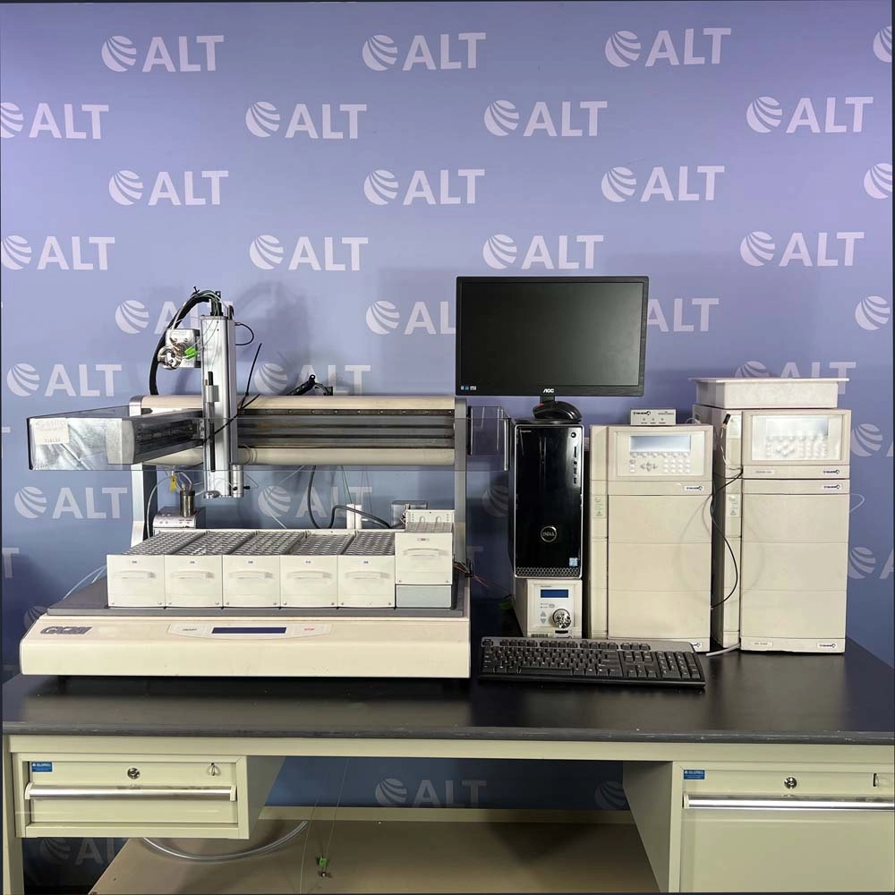 Gilson  GX-281 Fraction Collector And Autosampler With Prep-HPLC 331 and 332 Pumps, Valve Mate Unit, And UV/Vis-155