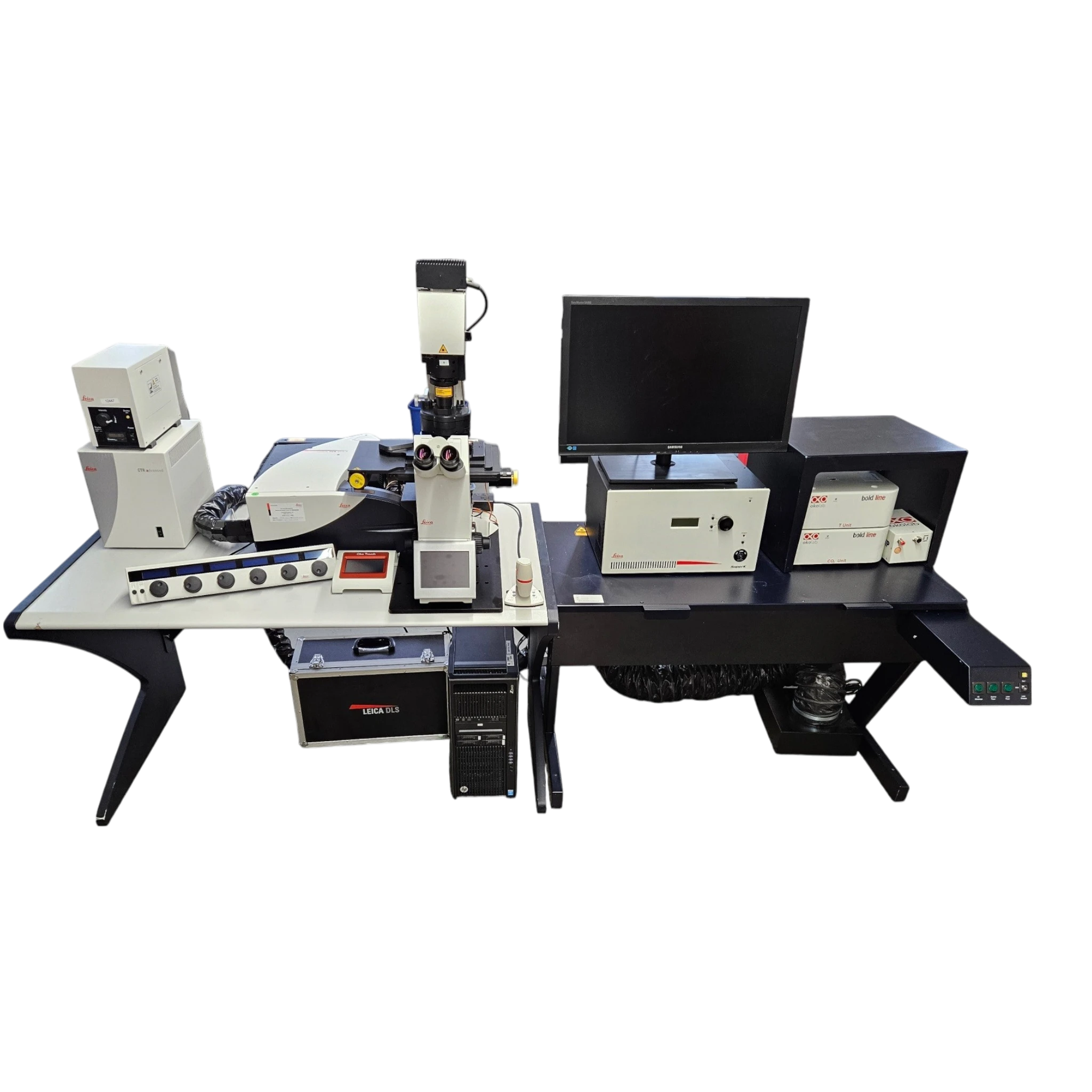 Leica TCS SP8 X White Light Laser Confocal w/ DMI8 Inverted Phase Contrast Fluorescence Trinocular with AFC Confocal.