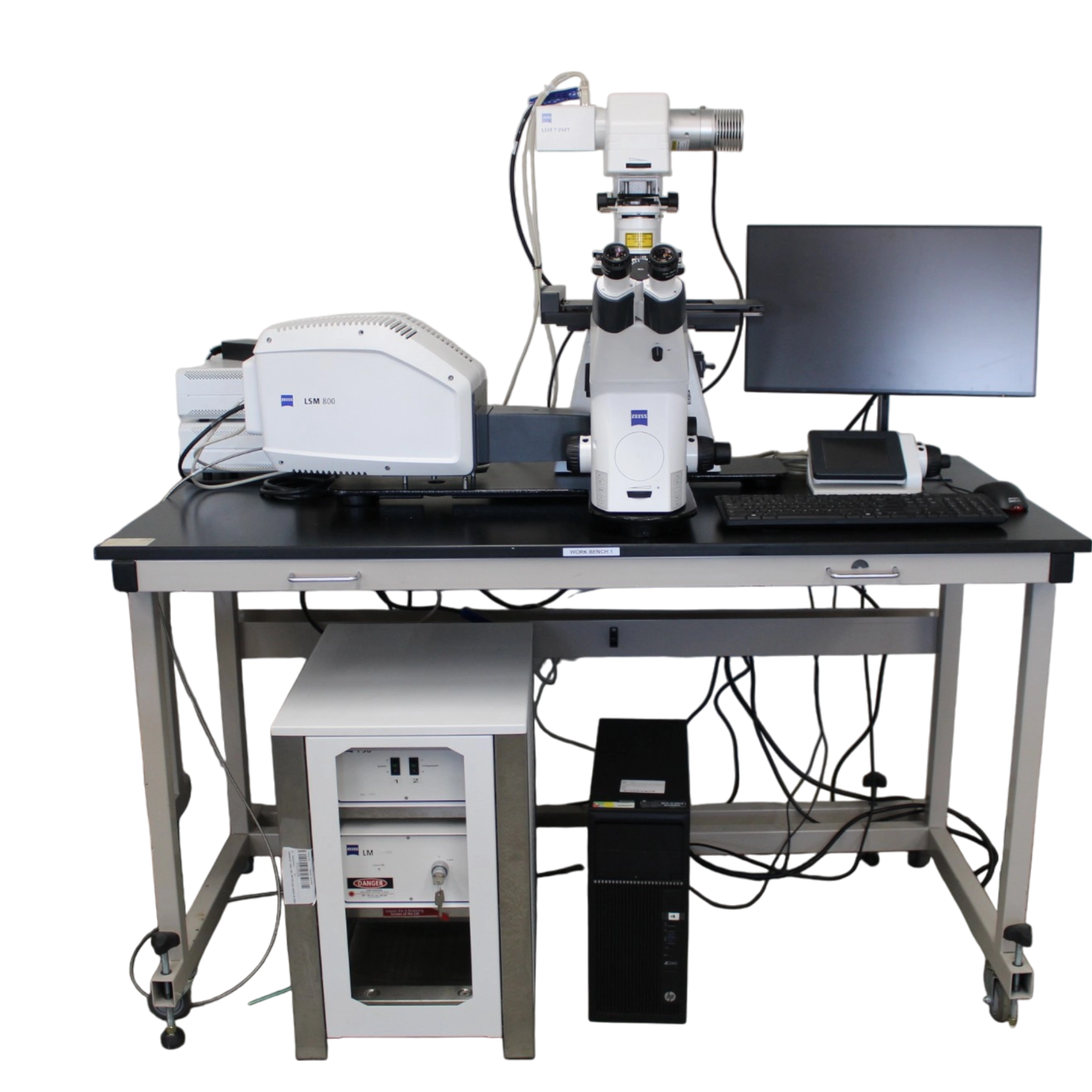 Zeiss LSM 800 Confocal w/ Axio Observer 7 Inverted Phase Contrast Motorized Fluorescence Trinocular w/ Definite Focus  Microscope