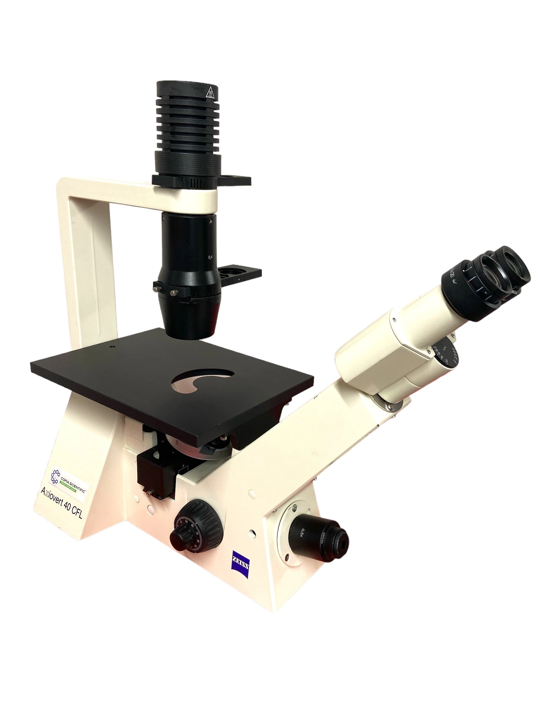 Zeiss Axiovert 40 CFL Inverted Phase Contrast Fluorescence Trinocular Microscope