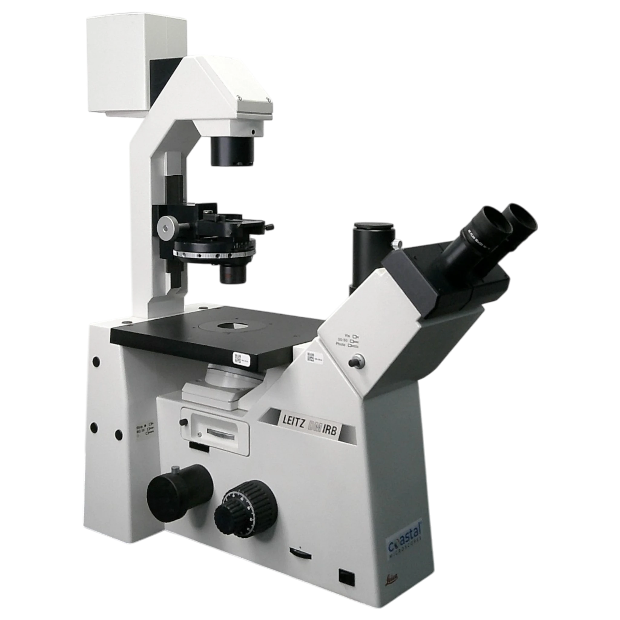 Leica DM IRB Inverted Fluorescence Trinocular Microscope.