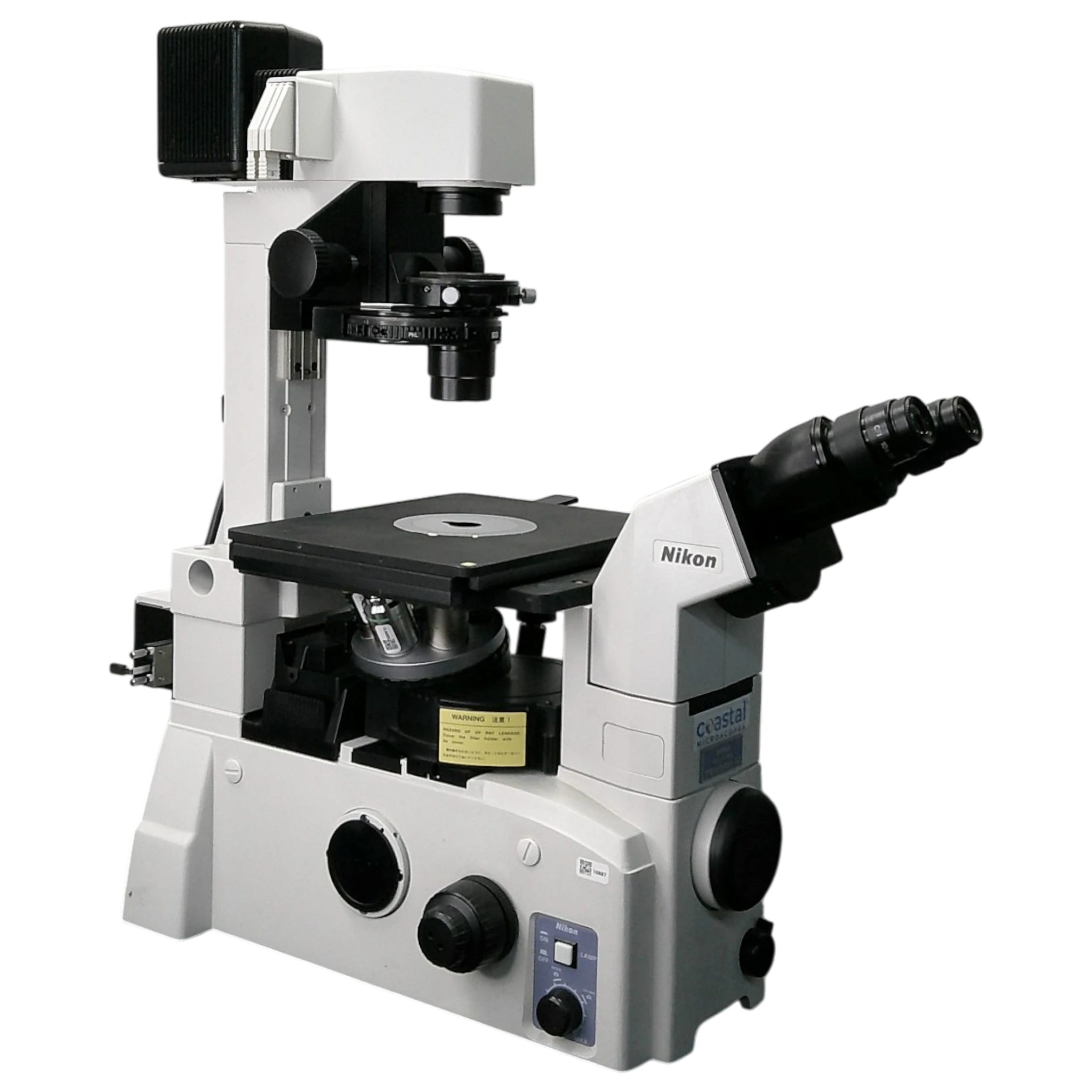 Nikon<br /> Eclipse TE2000-U Phase Contrast  Fluorescence Inverted Trinocular Microscope.