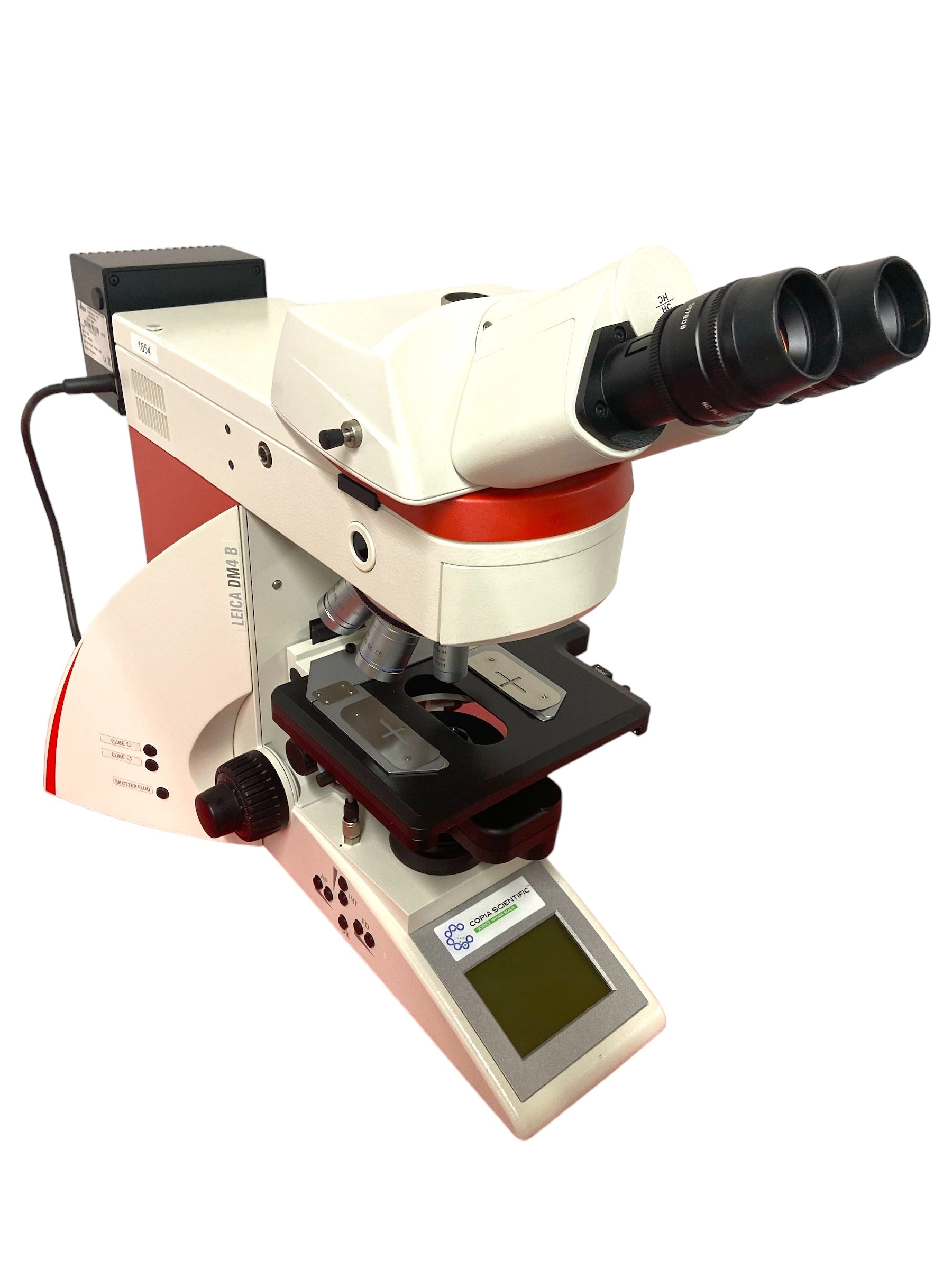 Leica DM4 B Upright Motorized Trinocular Fluorescence Microscope